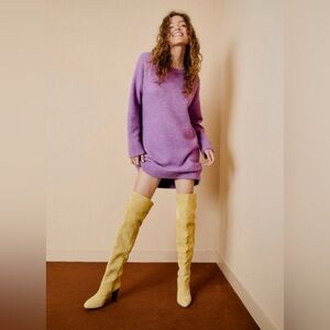 Sezane Freja sweater dress in wisteria purple